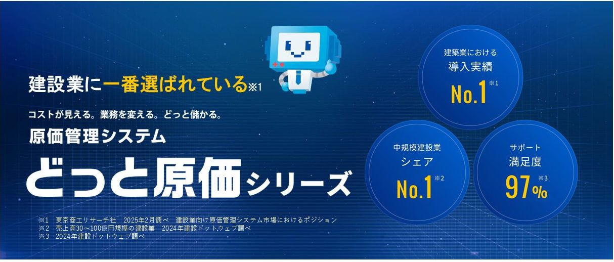 建設業向け原価管理パッケージシステムどっと原価シリーズ 最新